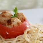 Mini Meatball & Mozzarella Stuffed Tomatoes