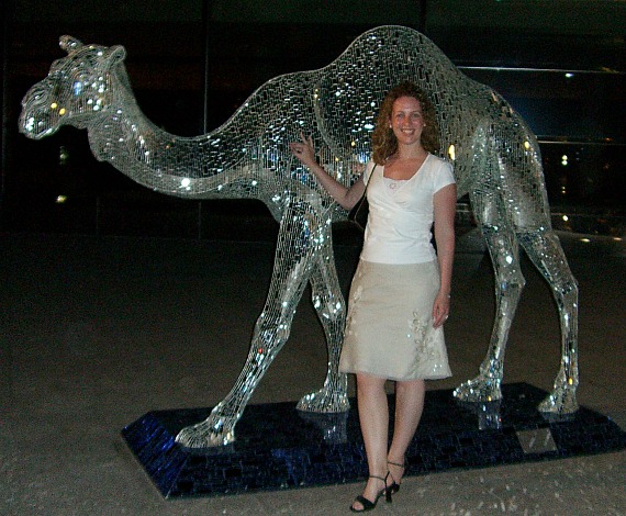 Sparkly mirrored camel